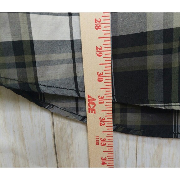 Reclaim Athletic Fit Men's Shirt Button Up~ Long Sleeve~Gray Plaid~Size XL - Picture 9 of 10